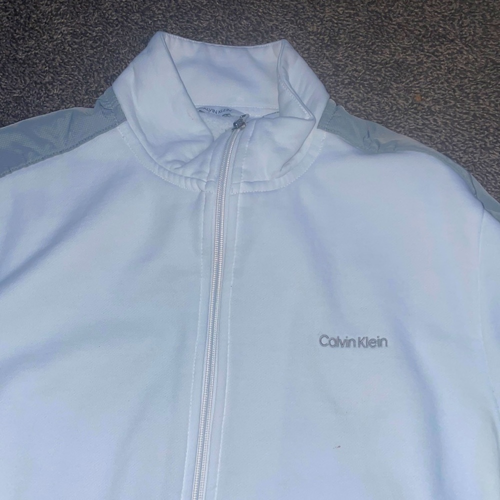 Calvin Klein jacket, white/grey, size: medium, never worn